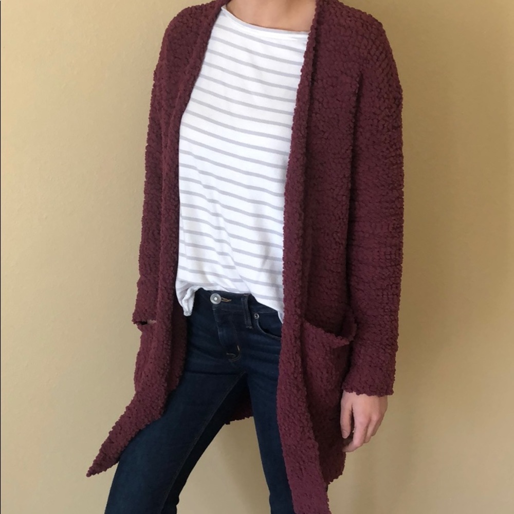 popcorn knit cardigan